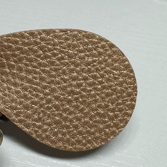 GOLD Faux Leather Earrings Tear Drop Design - Picture 6 of 6